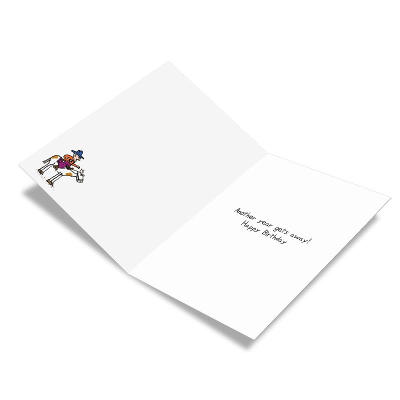 NobleWorks - 1 Funny Cartoon Card for Birthdays - Humor Bday Comic, Notecard with Envelope - Won't Get Far on Foot C6277BDG - Image 2