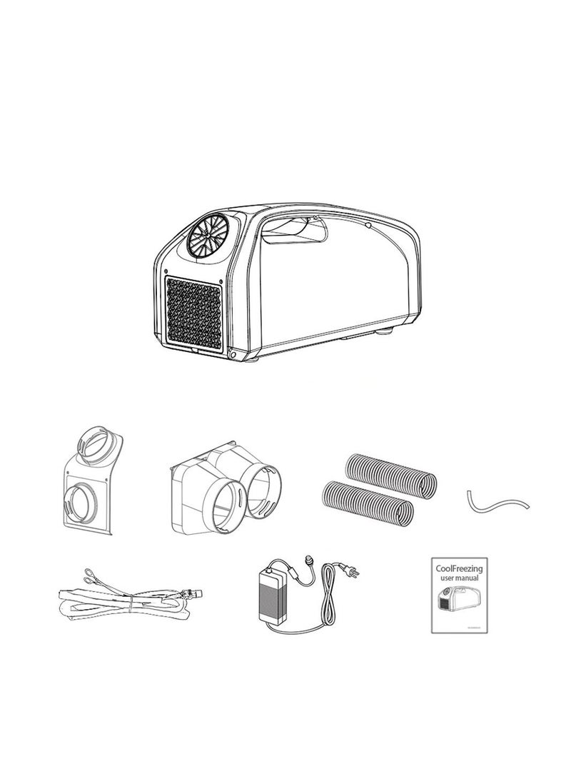 كروني مكيف هواء محمول Crony Qn750 للتخييم، يعمل بجهد 24 فولت تيار مستمر، بقدرة تبريد 2500 وحدة حرارية بريطانية، تبريد سريع، مزود بثلاث سرعات للمروحة، ضاغط، مناسب للسيارة والثلاجة والسفر والاستخدام الخارجي والمنزلي. - Image 2