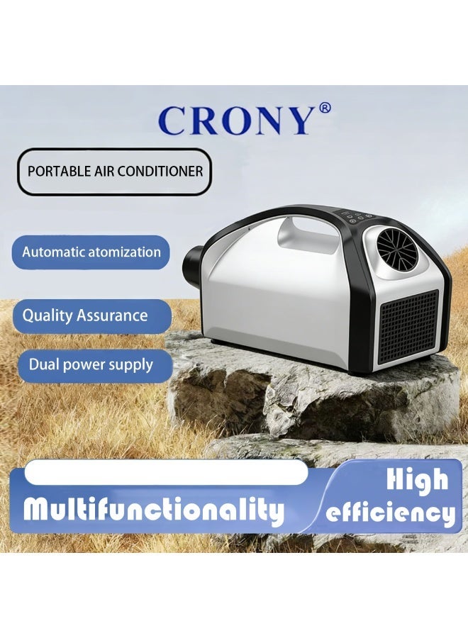 CRONY  QN750 Portable Air Conditioner 2500 BTU  - 24V DC/100-240V AC Dual Power, Compressor Cooling for Tent, Camping, Home & Outdoor Rapid Cooling with 3 Fan Speeds - Image 1
