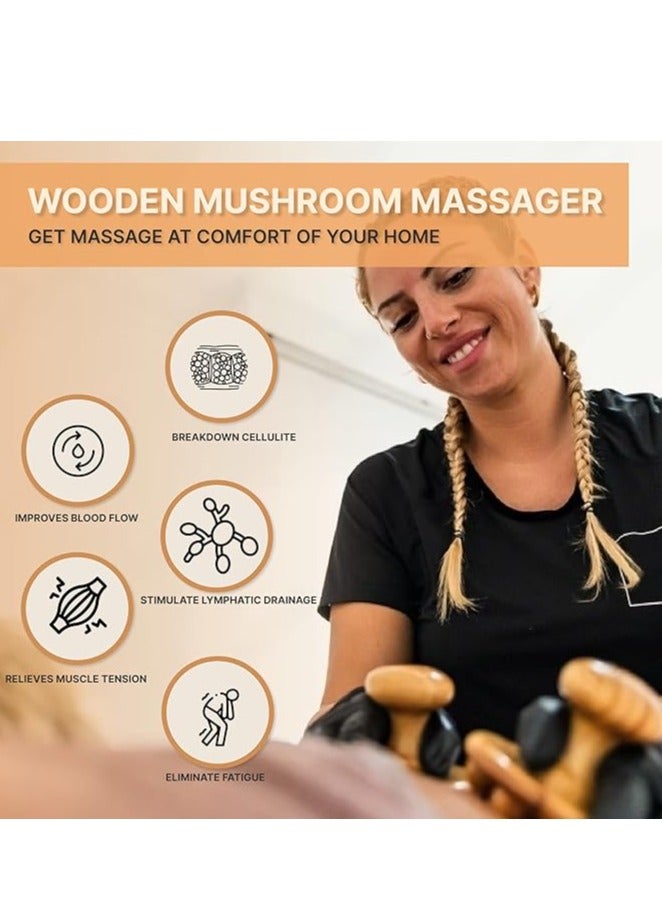 6-in-1 Wood Therapy Massage Tools Lymphatic Drainage Massager Maderoterapia Kit Professional Wooden Stomach Massager Roller Body Sculpting Tools for Belly Fat Legs Arms Neck - Image 4