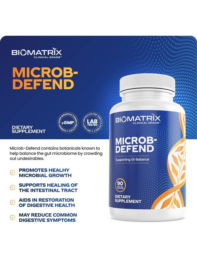 BioMatrix Oil?Blend?Of?Thyme?Oregano?Clove?Digestive Supplement?For?Men And Women?Gi Repair?Softgels?;?Microbdefend (90 Capsules) - Image 3