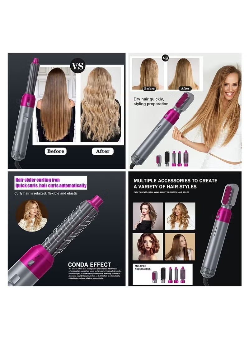 A ZONE 5 In 1 Hair Styler, Blow Dryer Brush, Hair Dryer Brush Negative Ionic Electric, Hair Wrap Hair Styler, Detachable Brush Heads - Image 4