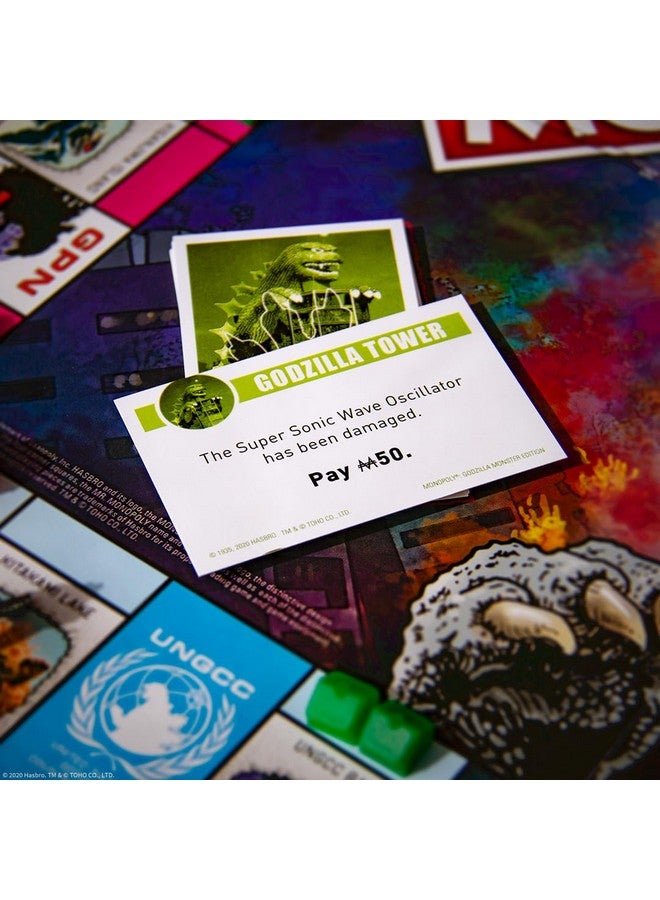 USAopoly مونوبولي: غودزيلا | مستند إلى سلسلة أفلام الوحوش الكلاسيكية غودزيلا | لعبة مونوبولي قابلة للجمع تتميز بمواقع مألوفة ووحوش كايجو الأيقونية - Image 2
