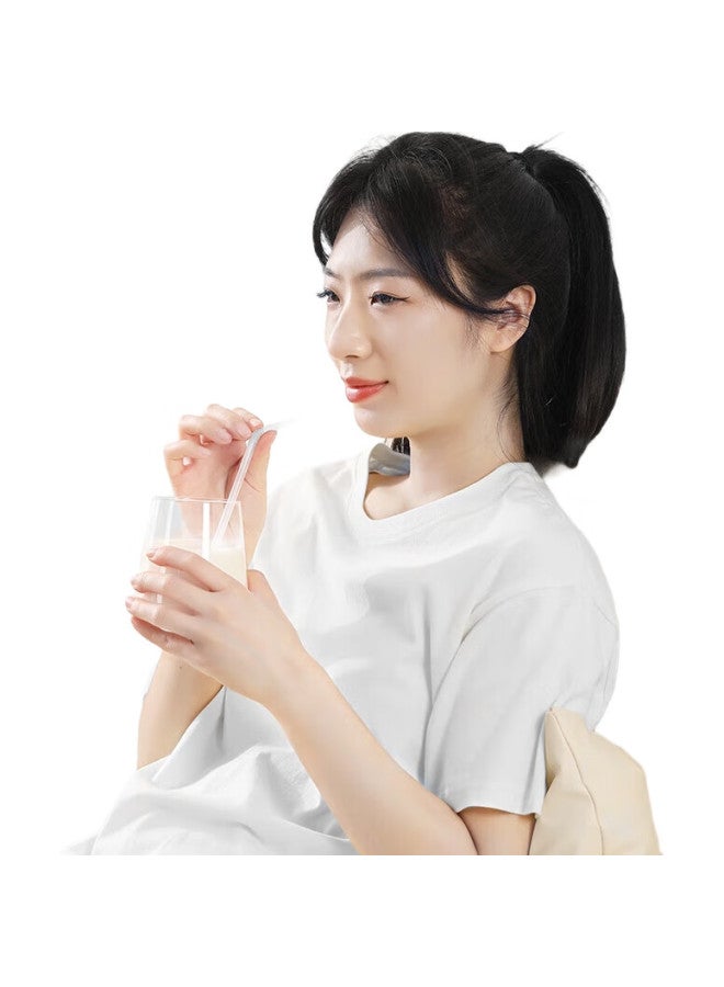 Maryya Meili Ya, Disposable Straws Individually Wrapped, 100 Pieces, For Milk Tea, Juice, Yogurt, Food, Plastic Long Soft Straws, Suitable For Pregnant Women And Children - Image 2