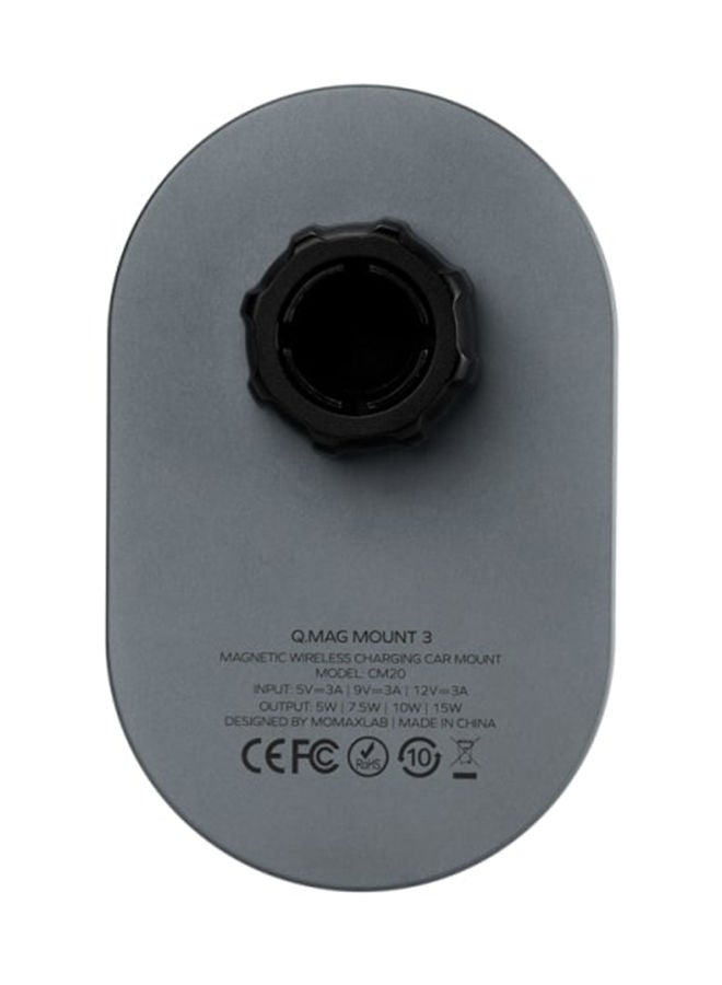 Momax Q.MAG Mount 3 Magnetic Wireless Charging Car Mount Unique transparent design 15W Max wireless fast charging - Grey - Image 5