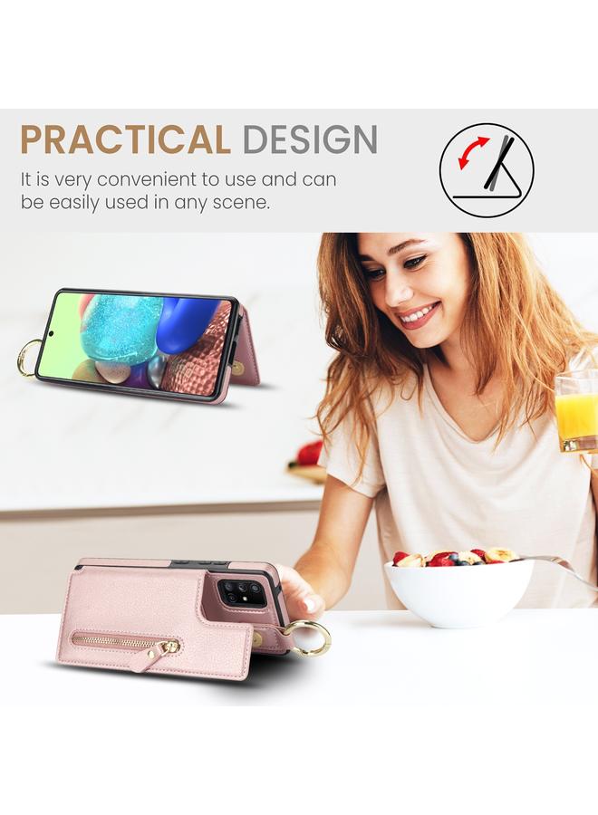 S-TOP Case For Samsung Galaxy A51 5G Litchi Texture Zipper Double Buckle Card Bag Phone Case - Image 4