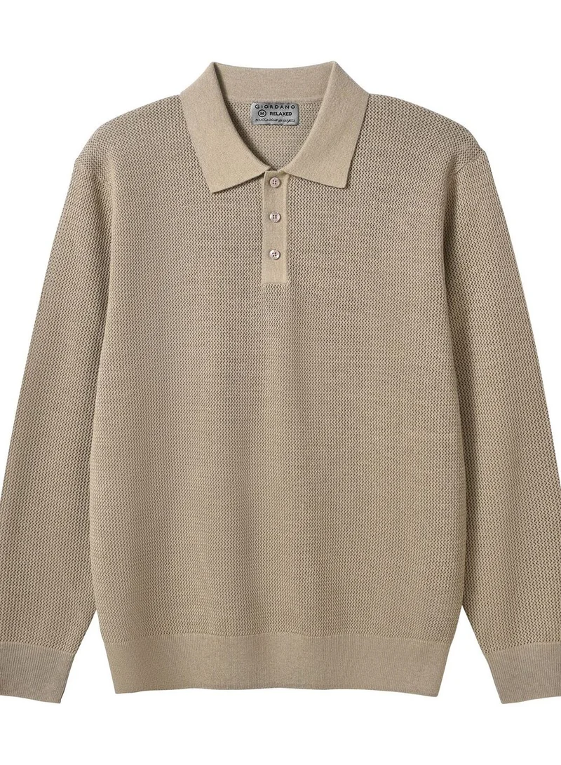 جيوردانو كنزة بولو رجالية بياقة مطرزة بقصة مريحة