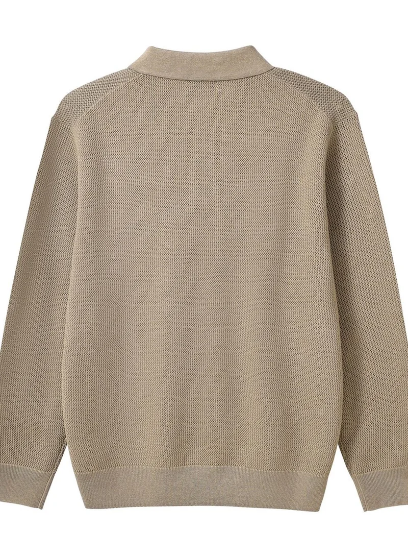 جيوردانو كنزة بولو رجالية بياقة مطرزة بقصة مريحة