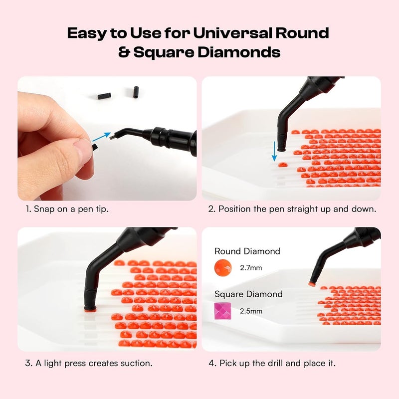 Caydo Ergonomic Diamond Painting Pen with No Wax & No Power Required, Comfort Grip, Unobstructed View Effortless Diamond Art Accessories for Adults - Image 2
