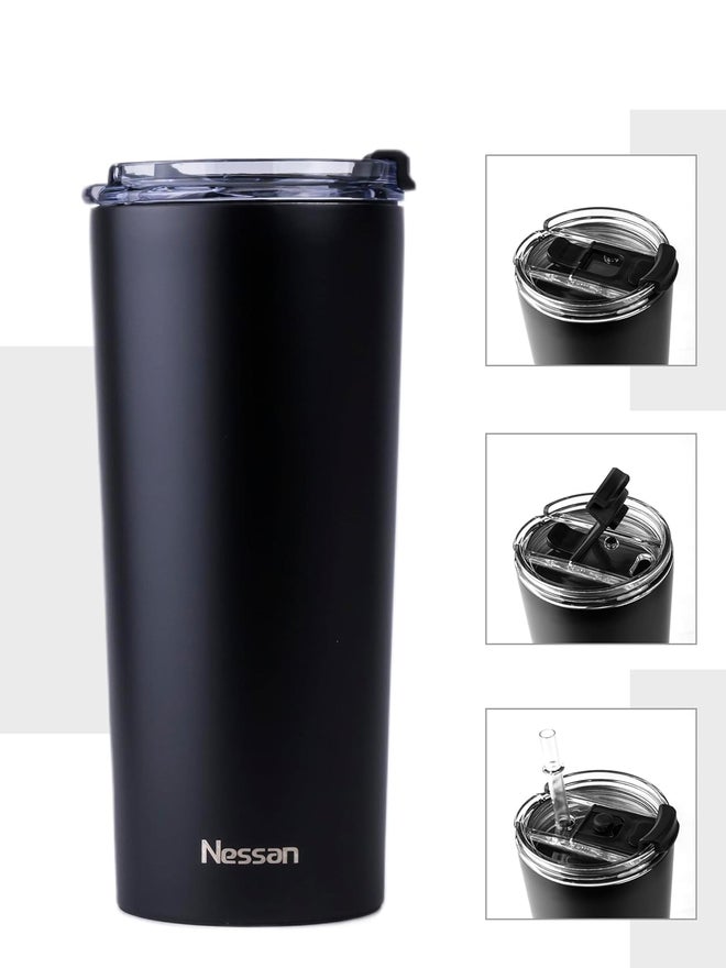 نيسان نسان كوب حراري ستانلس ستيل مفرغ ٦٠٠ مل أسود - Image 3