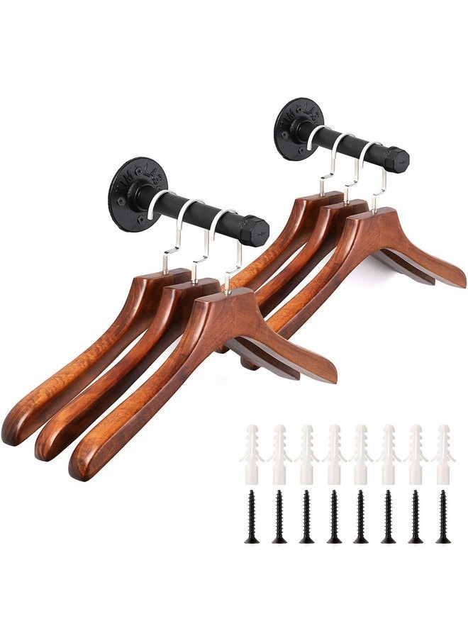 Sumnacon Sumnacon 2 Pcs 7.7 Inch Industrial Pipe Clothes Bar - Heavy Duty Rustic Metal Coat Hanger with Screws, Wall-Mounted Garment Holder Rack for Bedroom/Bathroom/Cabinet/Boutique/Clothing Store, Black  - Image 5