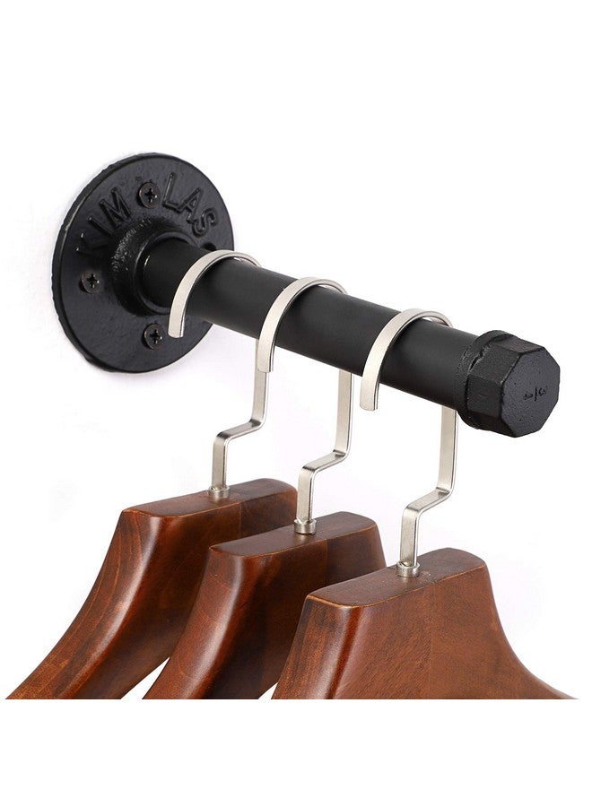Sumnacon Sumnacon 2 Pcs 7.7 Inch Industrial Pipe Clothes Bar - Heavy Duty Rustic Metal Coat Hanger with Screws, Wall-Mounted Garment Holder Rack for Bedroom/Bathroom/Cabinet/Boutique/Clothing Store, Black  - Image 3