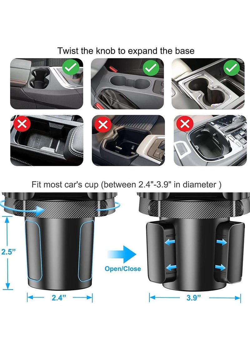 Cup Phone Holder Car Mount, Universal Auto Cell Phone Stand with Drink Expand Cup Holder for SUV | Automobile | Truck | Compatible with iPhone & Samsung and Other Android Smartphone-Black - Image 2