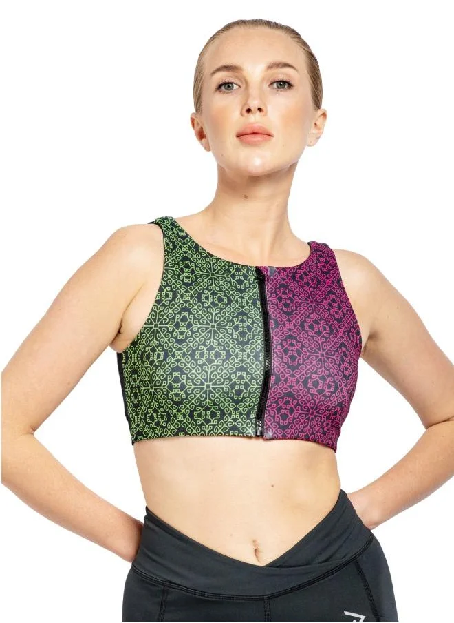 زيسي Women's High-Support Padded Zip Up Sports Bra