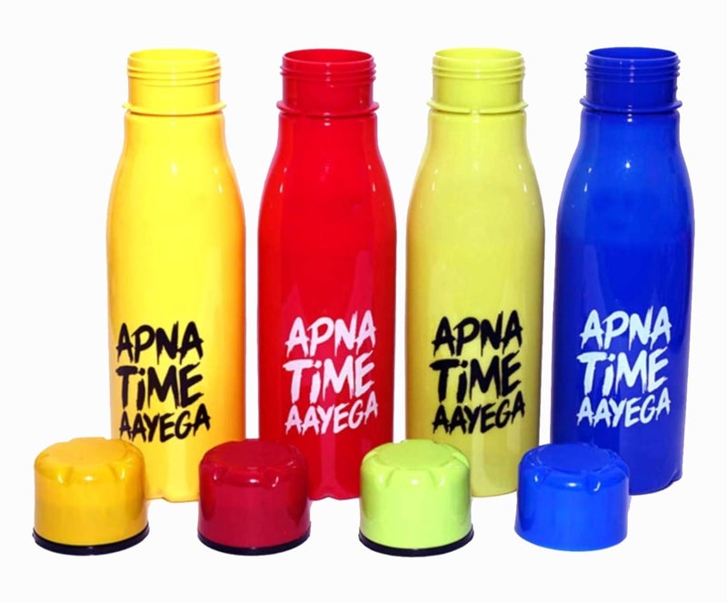 HUHIK ShubhKraft Birthday Return Gift For Kids In BulkApna Time Aayega Water Bottles For Kids Boys Girls Pack of 6 Multicolor - Image 4