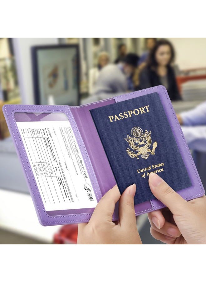 Eoehro Passport Holder Wallet Cover Case, Travel Essentials for Women and Men, AL-Purple, 5.6" x 4" x 0.2" (L x W x D), Simplicity - Image 2