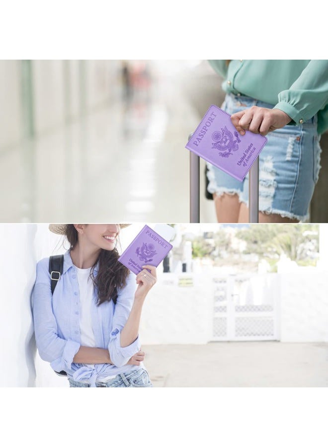 Eoehro Passport Holder Wallet Cover Case, Travel Essentials for Women and Men, AL-Purple, 5.6" x 4" x 0.2" (L x W x D), Simplicity - Image 5
