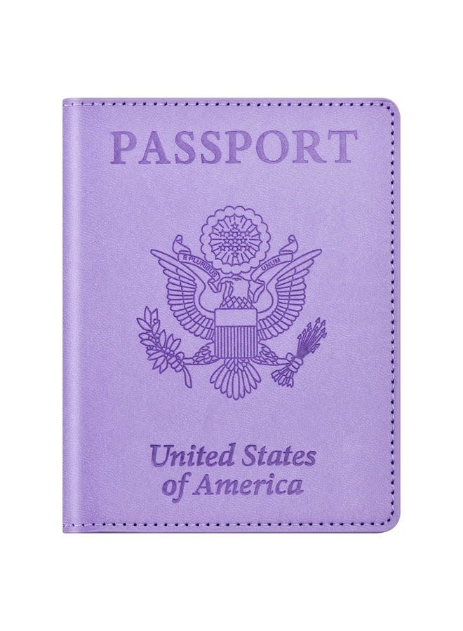 Eoehro Passport Holder Wallet Cover Case, Travel Essentials for Women and Men, AL-Purple, 5.6" x 4" x 0.2" (L x W x D), Simplicity - Image 1