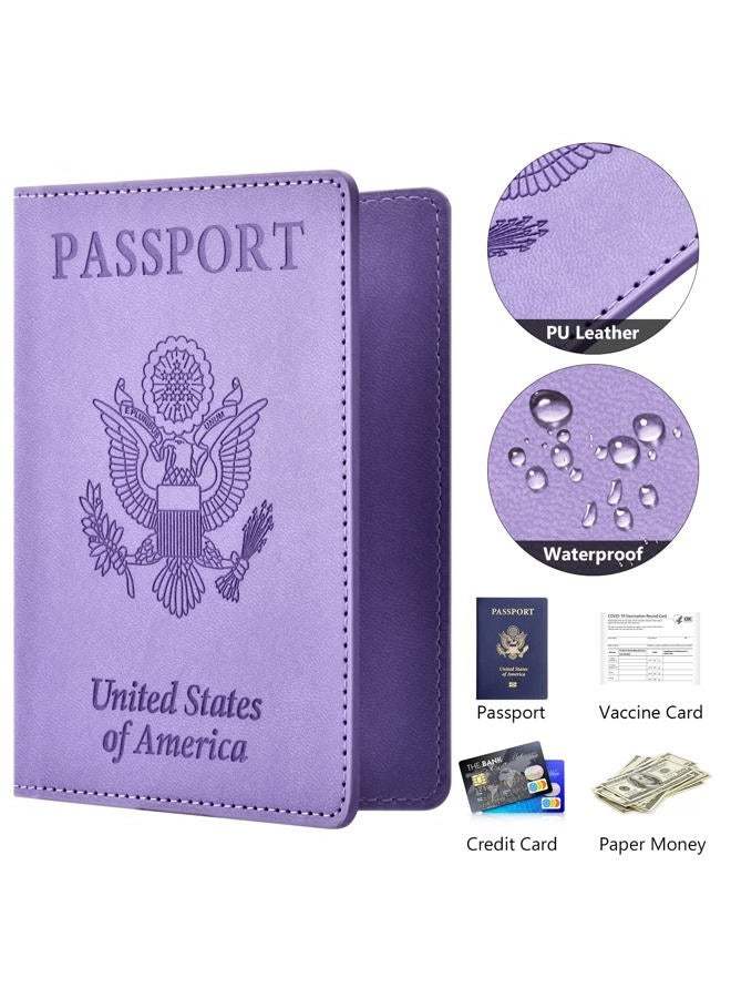 Eoehro Passport Holder Wallet Cover Case, Travel Essentials for Women and Men, AL-Purple, 5.6" x 4" x 0.2" (L x W x D), Simplicity - Image 4