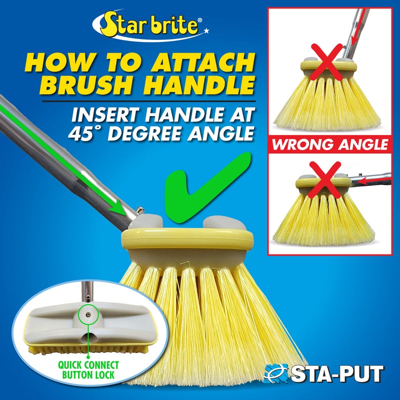 Star Brite مقبض فرشاة قارب ستار برايت القياسي القابل للتمديد - 3'x6' - يناسب الملحقات ذات الاتصال السريع - يطفو - صنع في الولايات المتحدة (040000) - Image 4