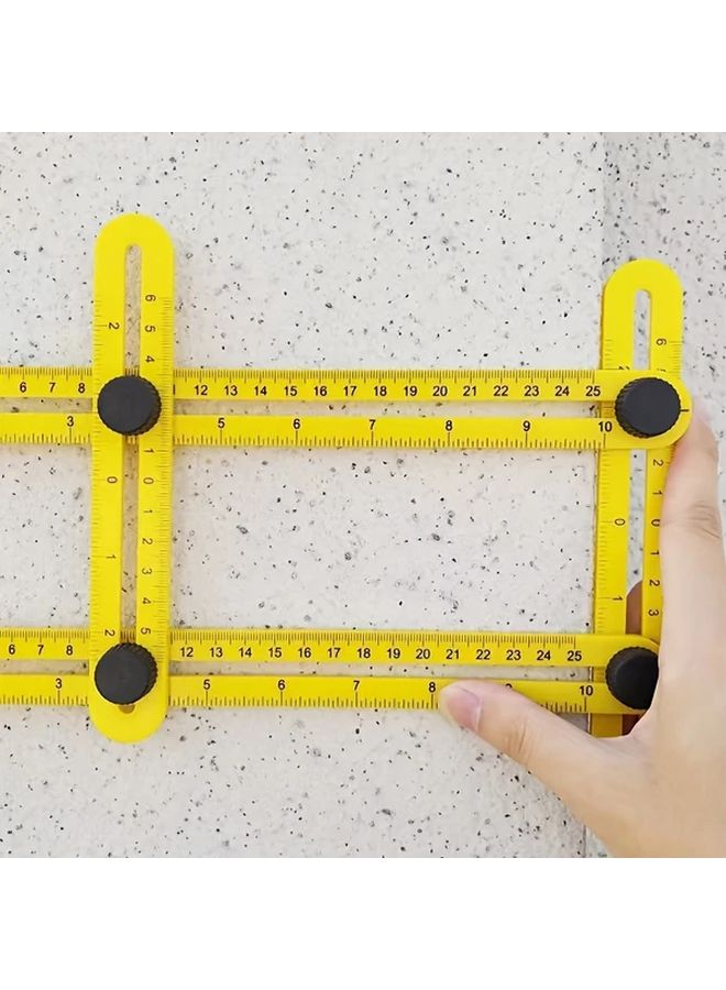 Yellow 4 In 1 Multi Angle Folding Square Ruler ABS Plastic For Industrial Measurements - Image 4