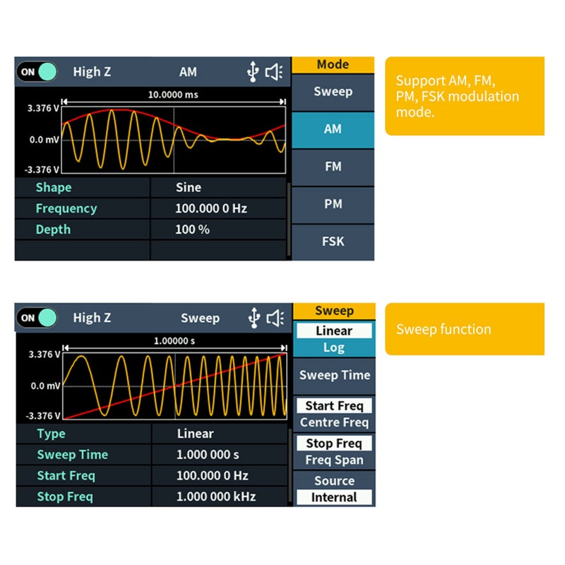 OWON DGE1030 30MHz 125MSa/s Arbitrary Waveform Generator Single Channel 1CH 3.6inch LCD Display Benchtop 14Bits Waveform Generator - Image 4