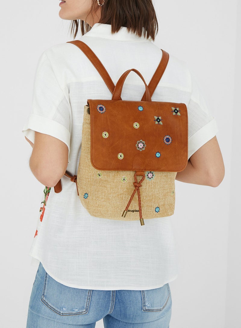 Desigual Mandala Canvas Backpack - Image 2
