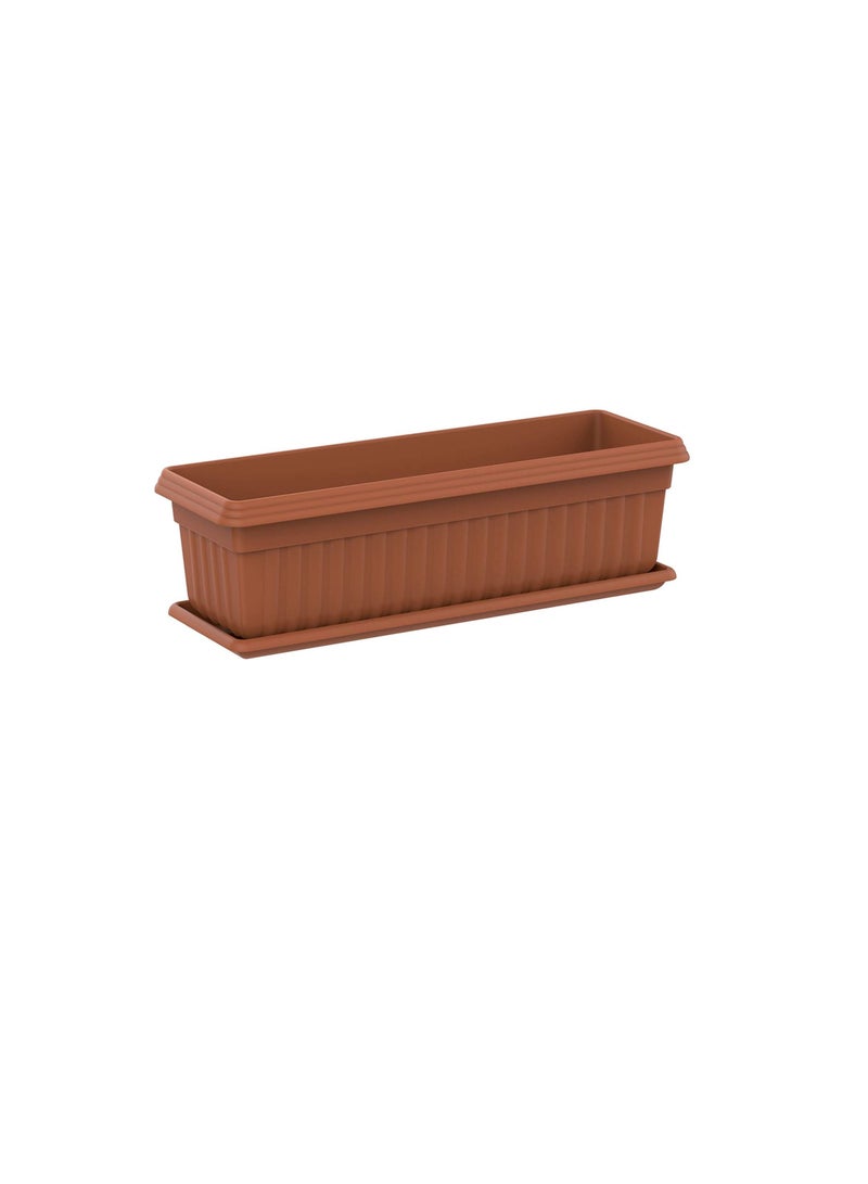 Cosmoplast Exotica Planter with Tray for Plants - Terracotta - Image 3