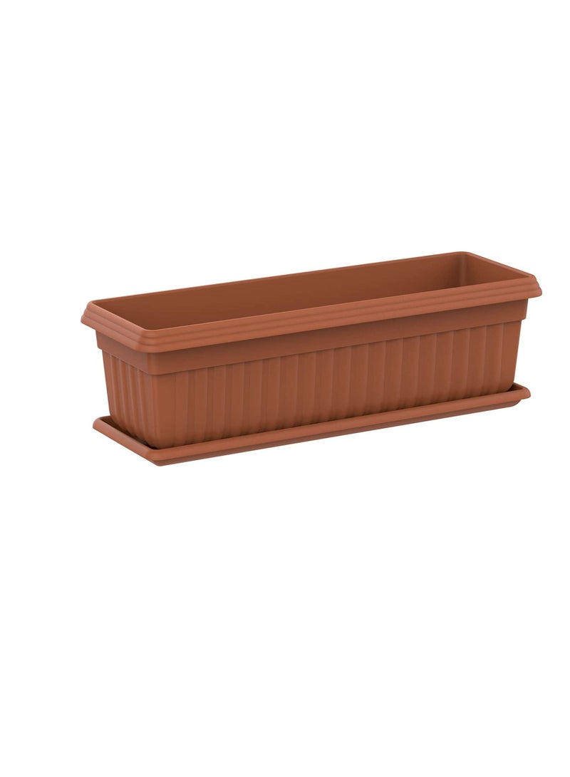 Cosmoplast Exotica Planter with Tray for Plants - Terracotta - Image 1