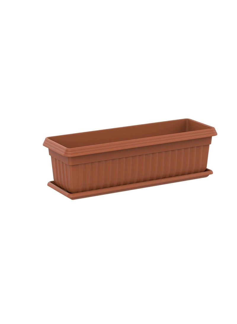 Cosmoplast Exotica Planter with Tray for Plants - Terracotta - Image 2