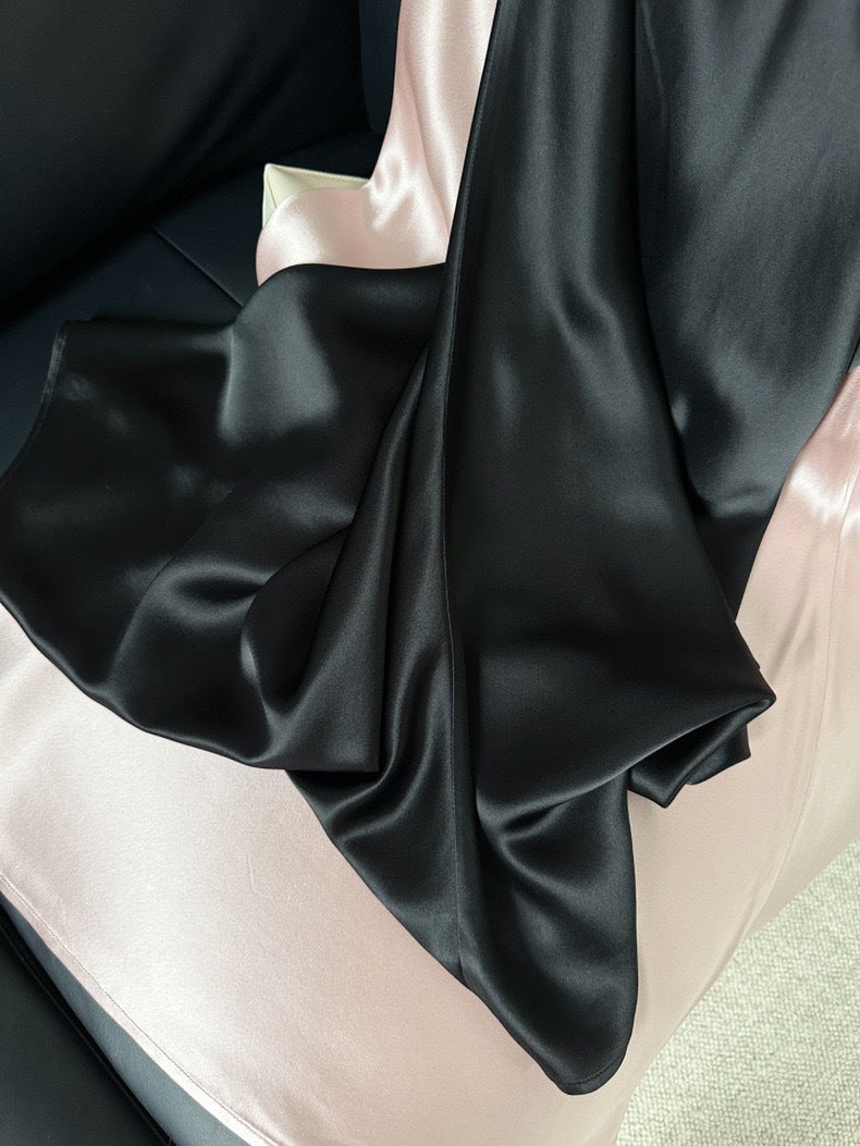Black Satin Acetic Acid Skirt Women'S Dipped A- Line Skirt With Loosening Waist And Hip Long Fishtail Skirt - Image 5