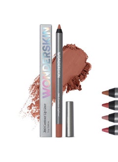 Wonderskin Lip Liner Pencil - 360 Contour Lipliner, Long Lasting, Sharpenable Lip Pencil, Waterproof and Transfer-Proof Brown Lip Liner (Saddle)