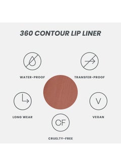 Wonderskin Wonderskin Lip Liner Pencil - 360 Contour Lipliner, Long Lasting, Sharpenable Lip Pencil, Waterproof and Transfer-Proof Brown Lip Liner (Saddle)  - Image 5