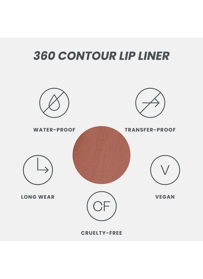 Wonderskin - Wonderskin Lip Liner Pencil - 360 Contour Lipliner, Long Lasting, Sharpenable Lip Pencil, Waterproof and Transfer-Proof Brown Lip Liner (Saddle) - Image 1