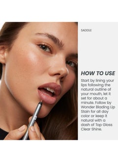 Wonderskin Wonderskin Lip Liner Pencil - 360 Contour Lipliner, Long Lasting, Sharpenable Lip Pencil, Waterproof and Transfer-Proof Brown Lip Liner (Saddle)  - Image 3
