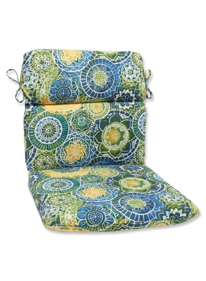 Outdoor/Indoor Omnia Lagoon Round Corner Chair Cushion, 1 Count (Pack of 1), Blue