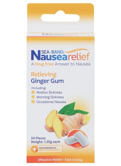 Nausea Relief, Ginger Gum, 24 Pieces