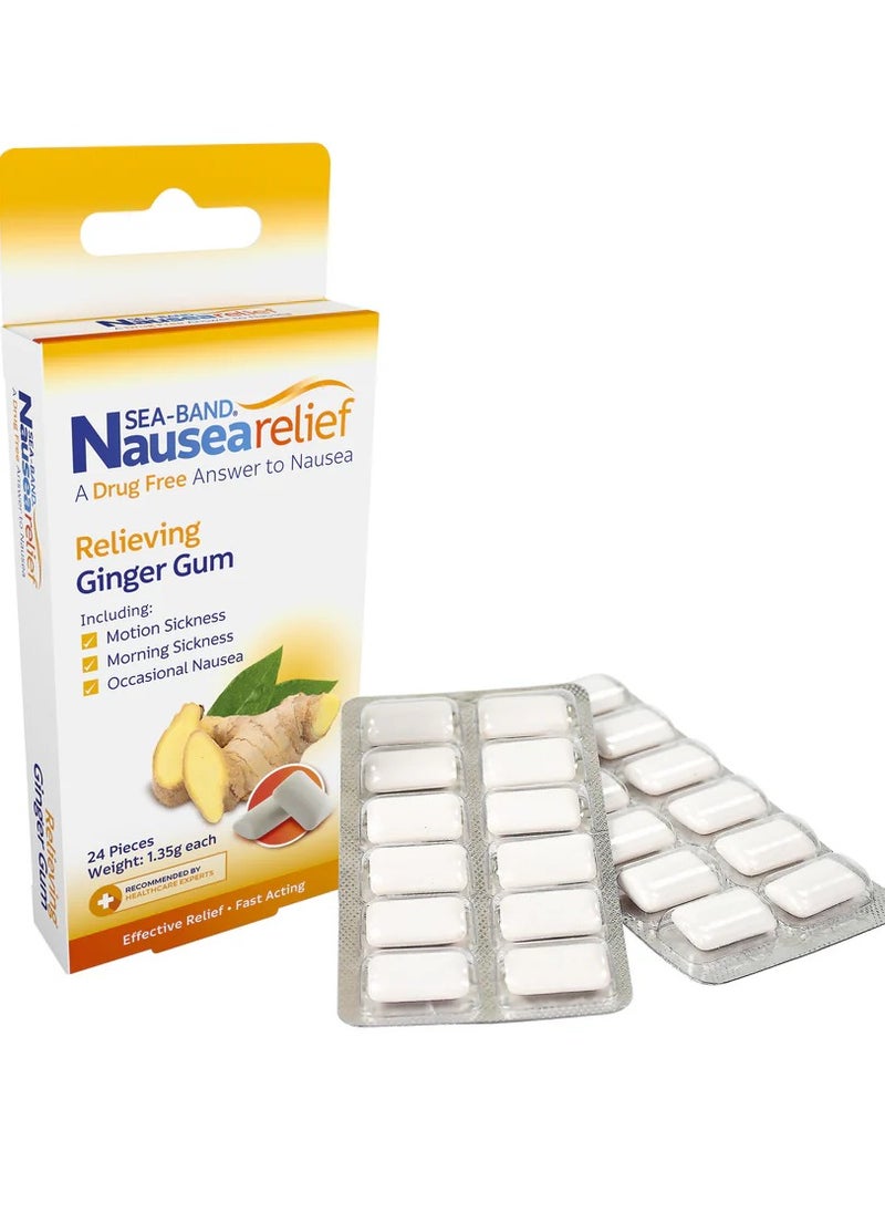 Nausea Relief, Ginger Gum, 24 Pieces