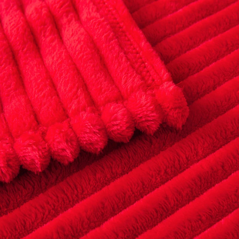 MIULEE Christmas Red Fleece Blanket with Stripe Pattern Fuzzy Flannel Soft Warm Throw Blanket Plush Cozy Boho Decor 30"x40" - Image 5