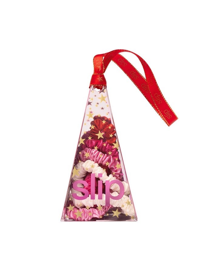 slip Skinny Scrunchies in Ornament Packaging: Anti-Crease, Anti-Breakage Slipsilk™ Design Protects Delicate Hair | Includes 4 Pure Silk Scrunchies, Aggie - Image 3