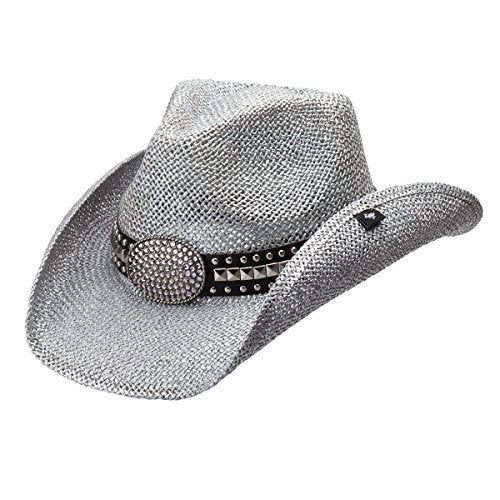Peter Grimm Women's Gila Drifter – Rhinestone Cowgirl Hat (Metallic Silver) - Image 1