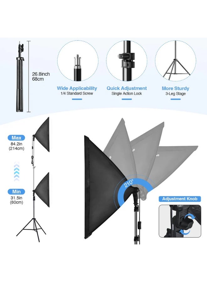 اف اكس ستوديو SB5070 Set Bi-color 150W ( Softbox + Stands + PA ) - Image 4