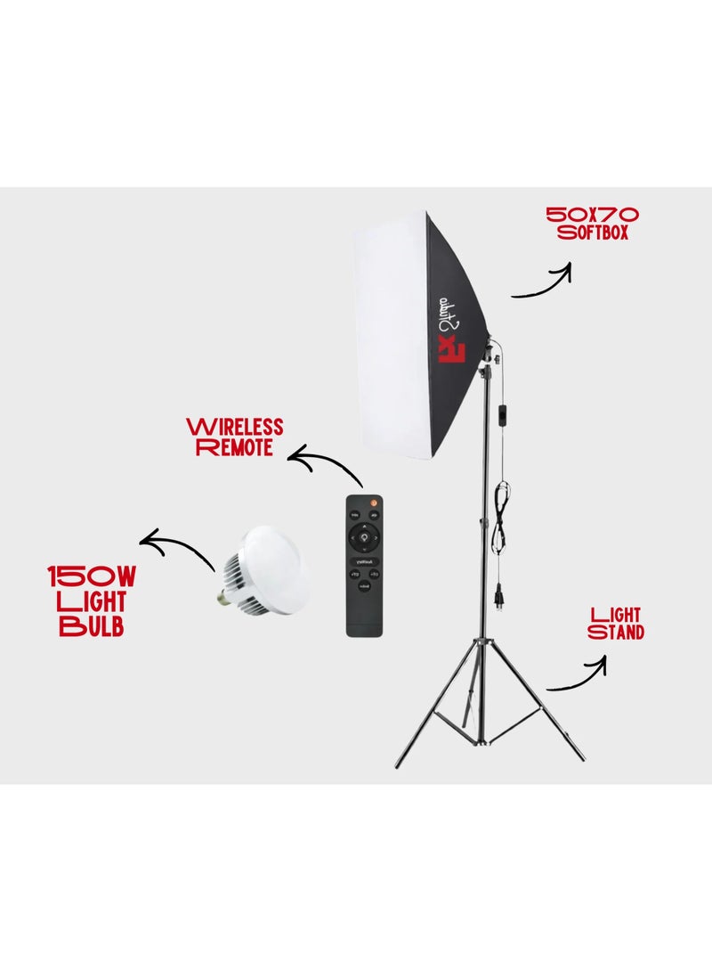 اف اكس ستوديو SB5070 Set Bi-color 150W ( Softbox + Stands + PA ) - Image 1