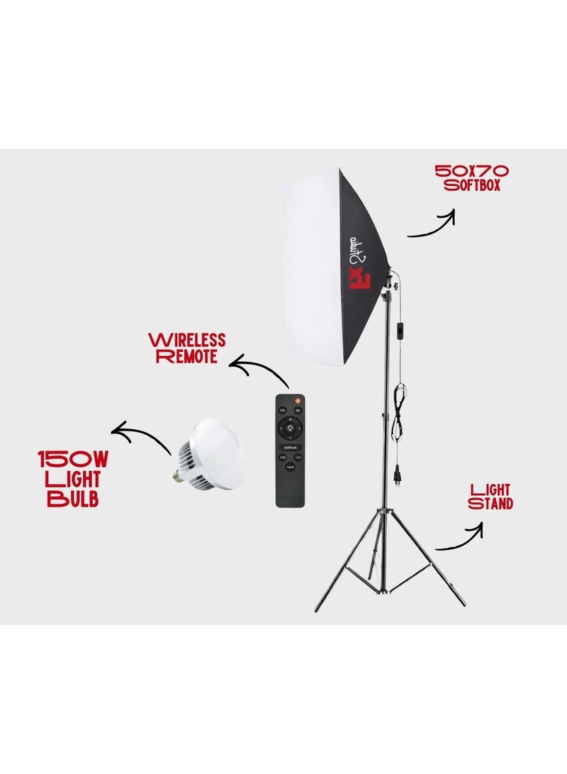 FX Studio SB5070 Set Bi-color 150W ( Softbox + Stands + PA ) - Image 2