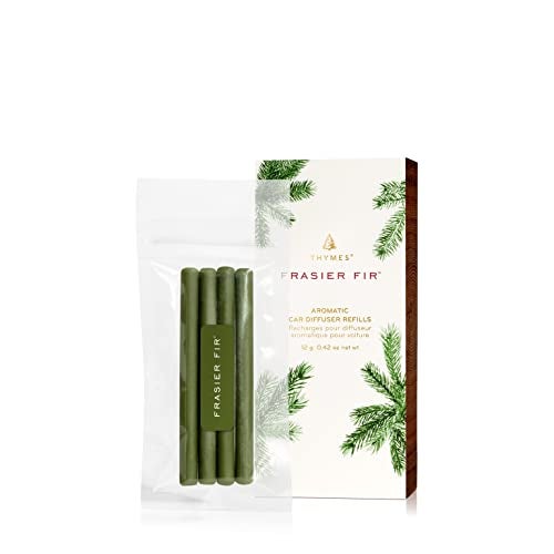 Thymes Frasier Fir Car Diffuser Refills - Includes 4 Car Air Freshener Diffuser Reeds - Long-Lasting Air Freshener (Refills Only) - Image 1