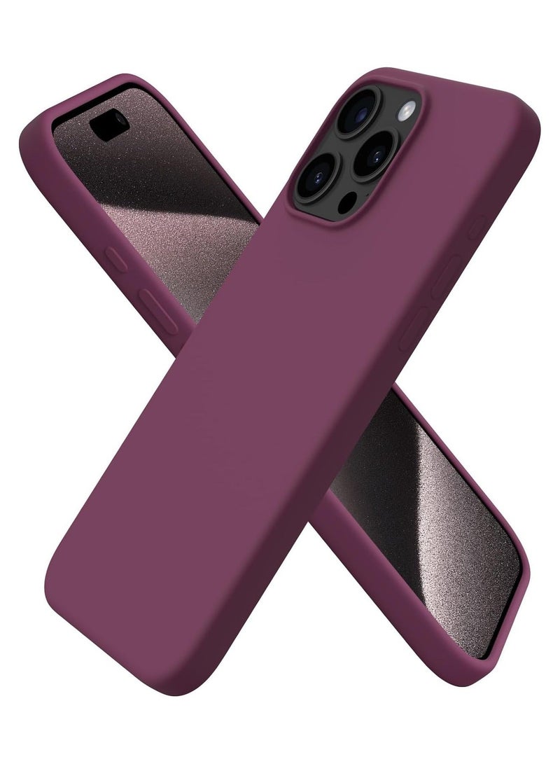 Compatible with iPhone 13 Pro Max Case 6.7 Inch Slim Liquid Silicone 4 Layers Soft Gel Rubber Shockproof Protective Phone Case with Anti Scratch Microfiber Lining (Wine Red) - Image 1