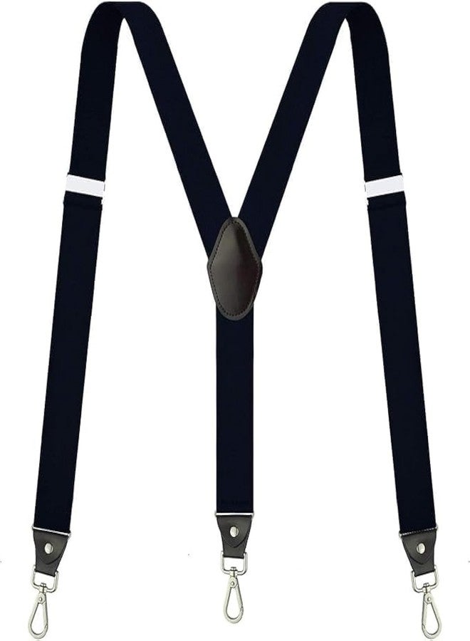 Vauhse Suspenders for Men, Adjustable Suspenders with Elastic Straps Y-Back Construction Heavy Duty for Work, Black, One Size - Image 1