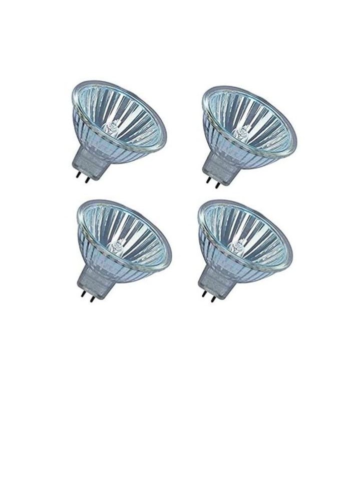 Osram - OSRAM Circular Dimmable Long Lasting Lifespan illumination Entrance, Kitchen,Restaurents Track & Recessed Halogen Bulb Pack Of 4 12V 50W MR16 Yellow - Image 1