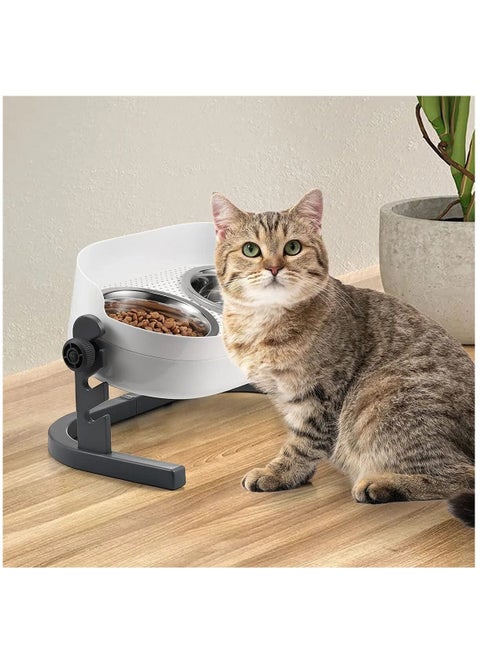 Height Adjustable All For Paws Lifestyle 3-in-1 Elevated Double Dinner Feeder Bowl Stainless Steel Dog Cat Food And Water Bowl