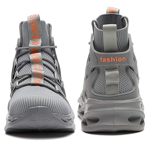 ORISTACO Work Safety Steel Toe Boots, Lightweight Breathable Industrial Construction Boots, High Cut 799 Grey 47 - Image 3
